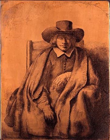 Koperen etsplaat met portret van Clement de Jonghe